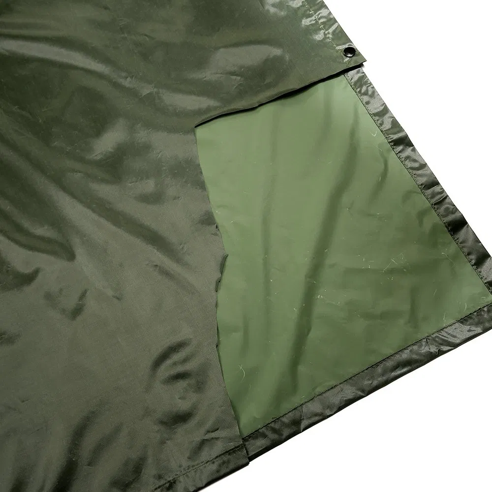 Olive Green Combat Raincoat 210t Polyester Oxford PVC Coating Tactical Soldier Poncho
