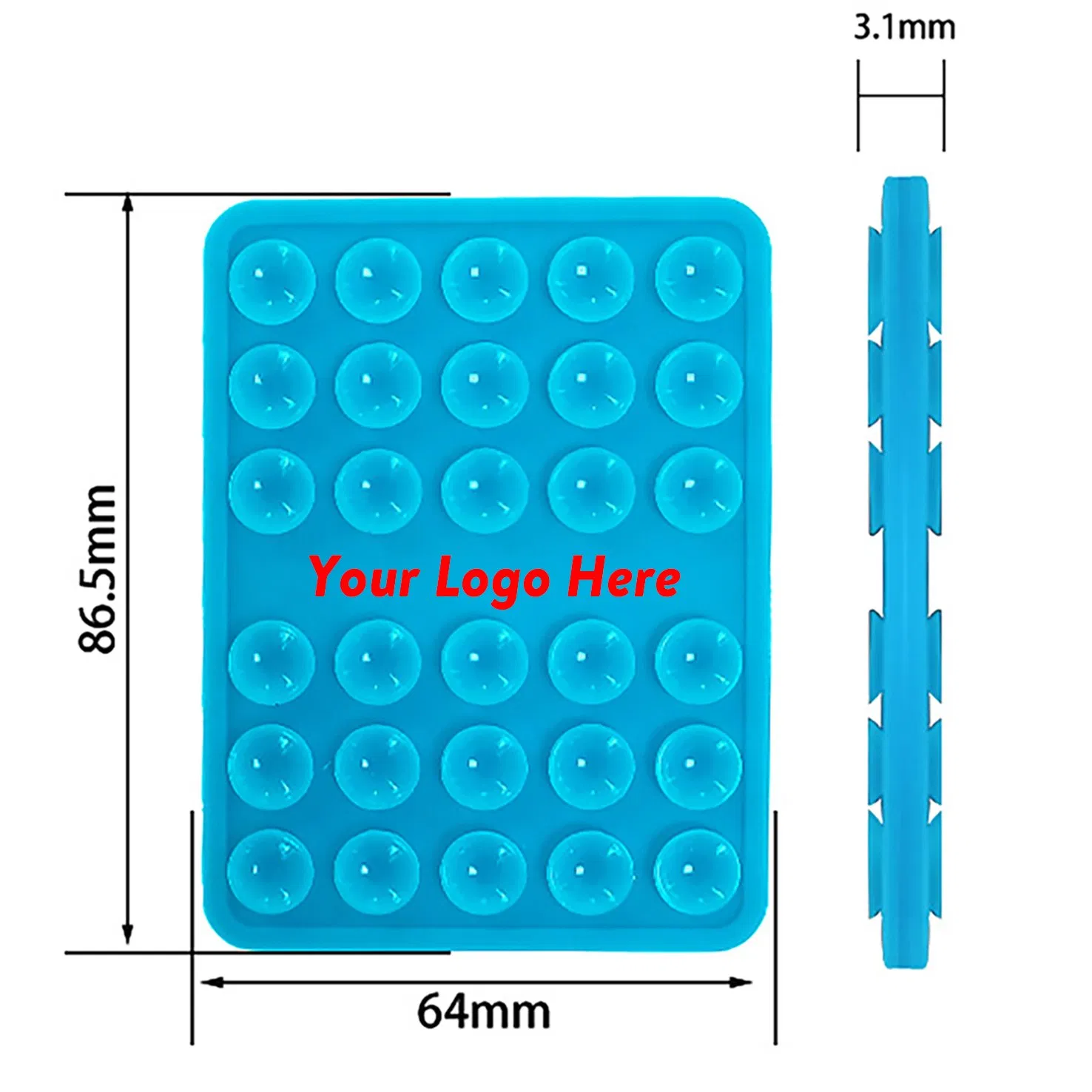 promotional Gift Double Sided Silicone Suction 40 Cups Phone Mount Case for Selfies and Videos