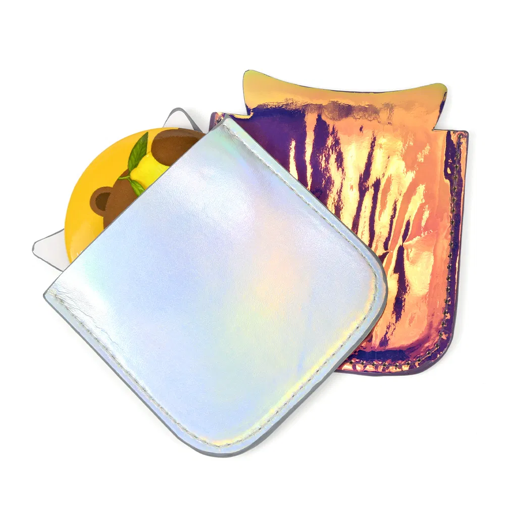 Round Cartoon Pocket Hand Mirror with All Kinds of Laser Bag