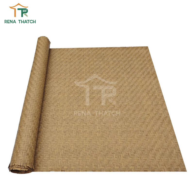 UV Resistant Synthetic Bamboo Weaving Sheet Artificial Rattan Weave Ceiling