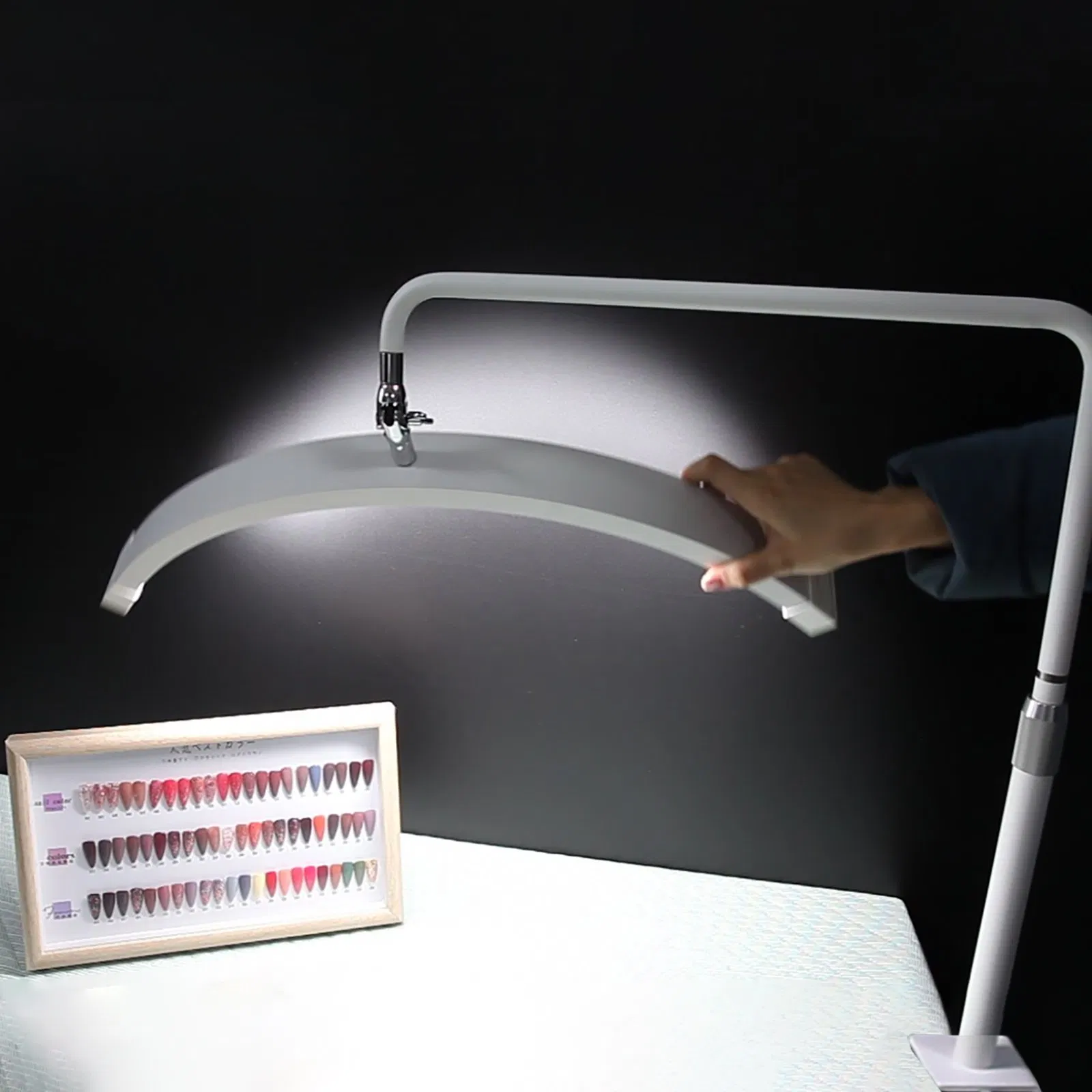 Fosoto 25inch Multi-Angle Nail Desk Lamp Manicure Lamp Desktop Light LED Table Moon Lamp for Nails Beauty Tattoo Photographic Lighting