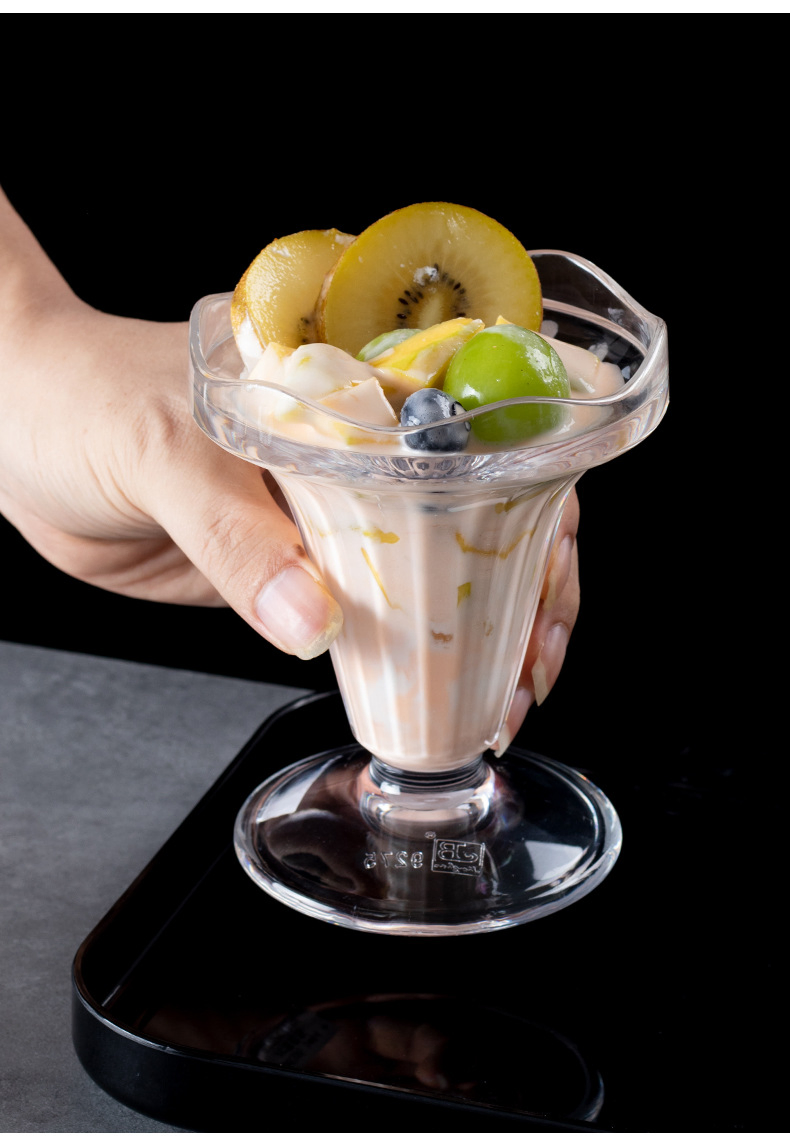 Прозрачная кружка-десертница PC Ice-Cream с высокой ножкой