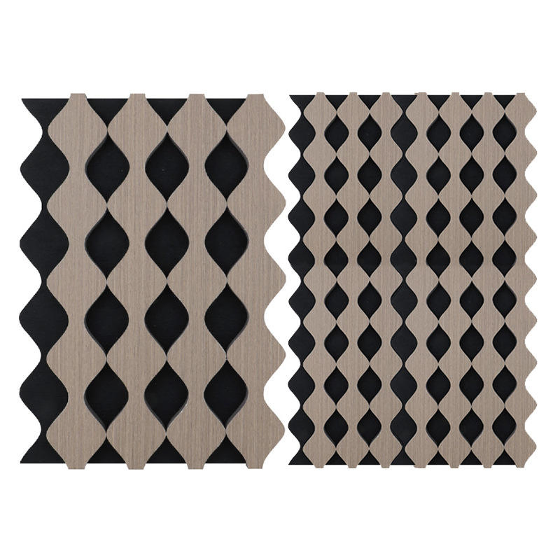 Special-Shaped Concave-Convex Polyester Grille Sound-Absorbing Panel Solid Wood Curved Grille Polyester Soundproof Panel