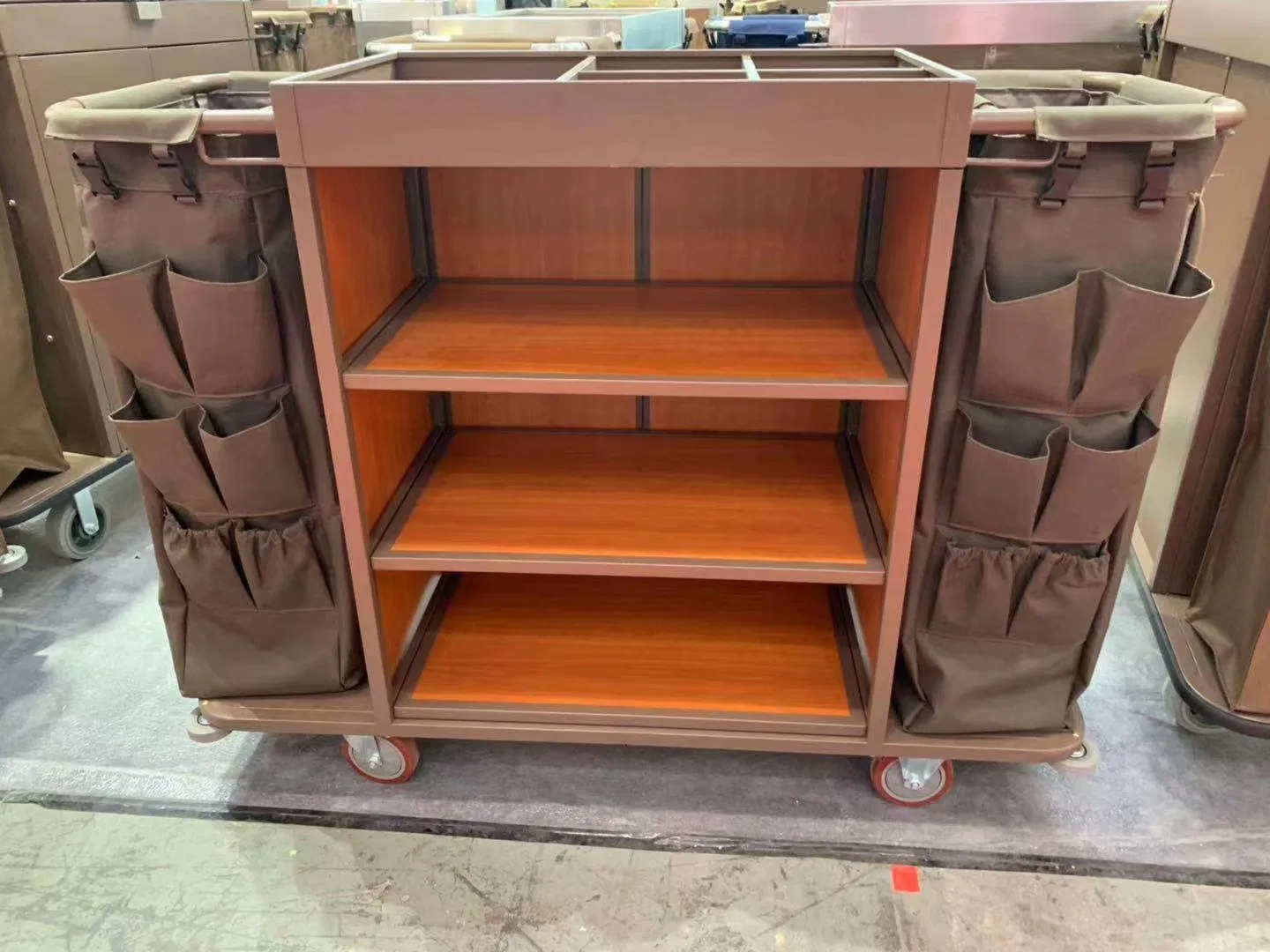 Efficient Three-Layer Guest Room Cleaning Cart for Hotels