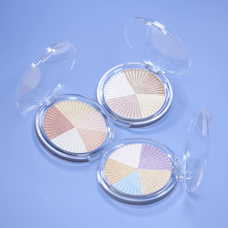 Wholesale Healthy Bronzer Skin Protect Compact Disc Transparent Color Combination 5 in 1highlighter Powder Loose Powder