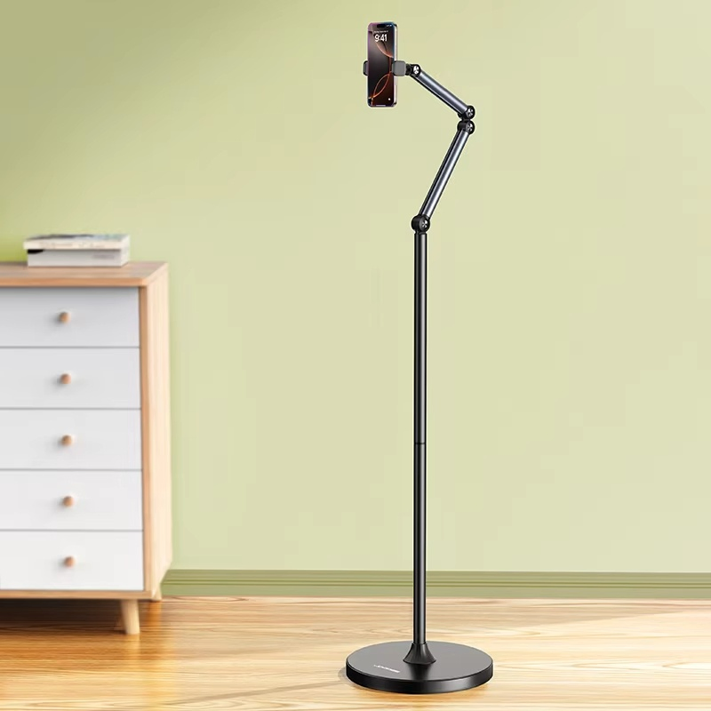 360 Degree Rotating Adjustable Universal Metal Lazy Floor Phone Holder Flexible Overhead Phone Mount for Video Bed Tablet