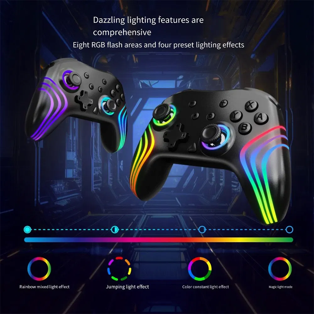 Factory Custom RGB Light Three-Mode Game Controller with NFC Function for Nintend Switch