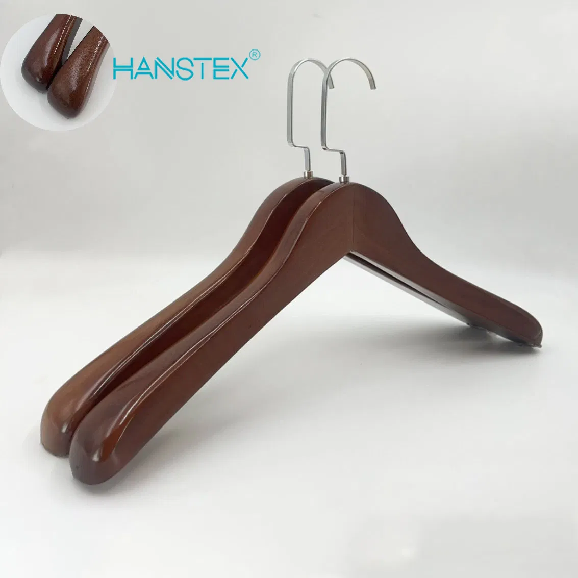 Factory Luxury Vintage Wooden Coat Hanger Iron Metal Lacquer Technique Wardrobe Clothing