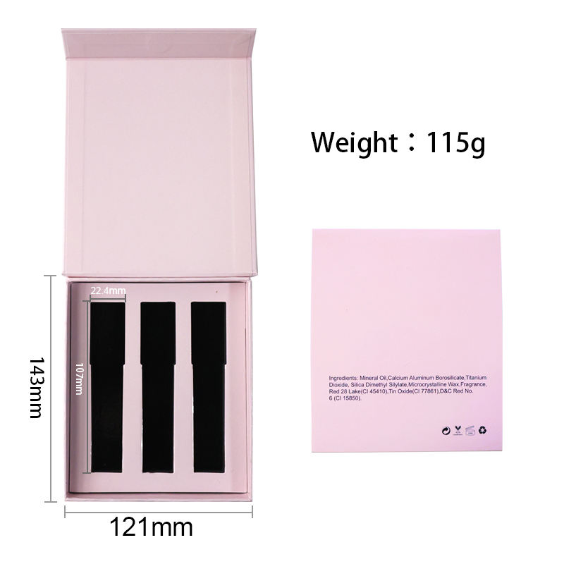 Wholesale Cosmetics 3 in 1 Lipstick Set Waterproof Nude Clear Lip Stick Gift Box