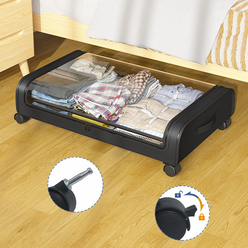 Bedroom Organizer with Wheels Under Bed Clothes Storage Box Drawer Bins Mi22965