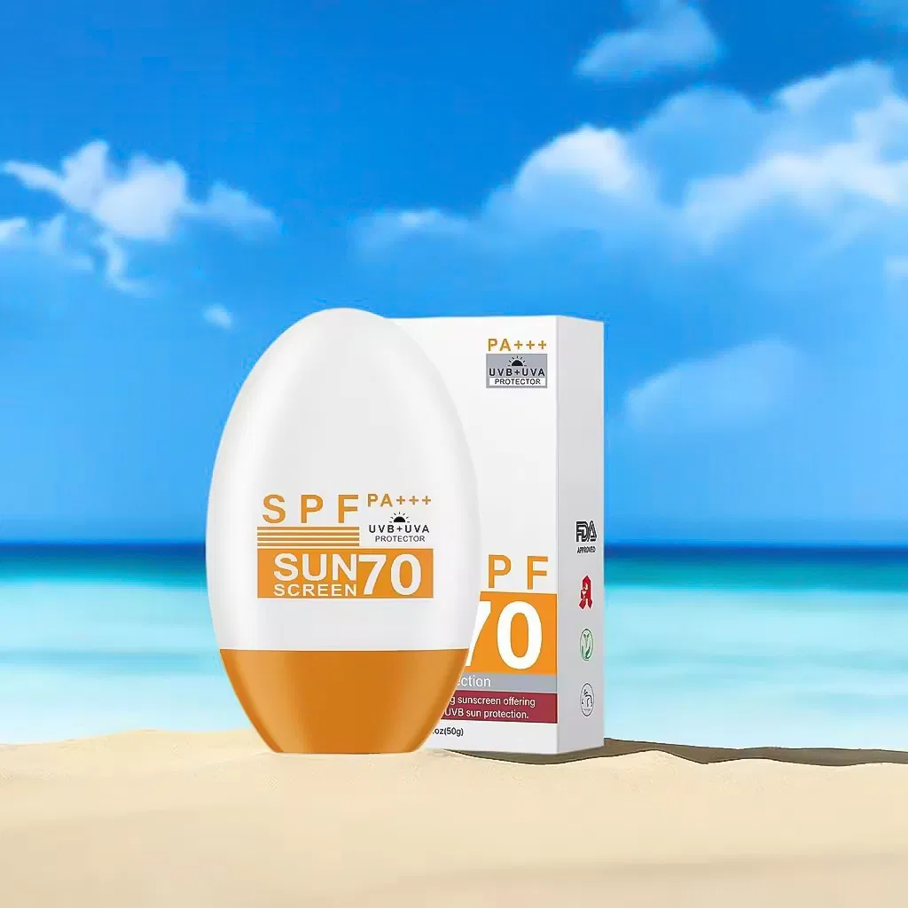 Newest Skin Care UV Protection SPF70+ Custom Logo Facial Sun Cream Vegan Whitening Sunscreen