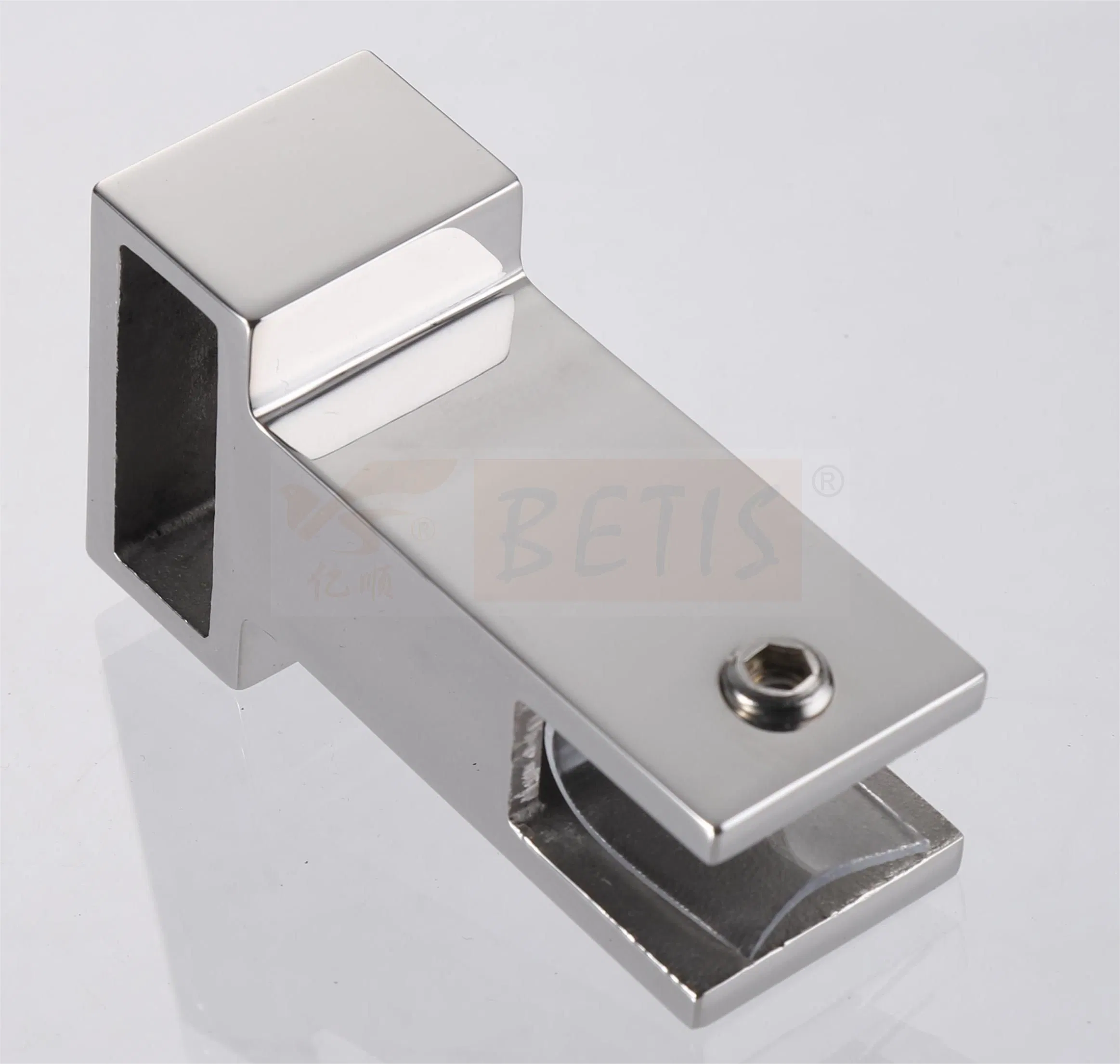 Frameless Tempered Glass Door Hardware 304-Stainless-Steel Wholesale Hot Sale Shower Door Hardware Steel-Pipe Polished-Finish Hanging-Clamp Glass Door Bracket