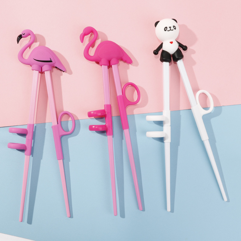 Wholesale OEM Customized Cute Cartoon Animal Reusable Children Training Chopsticks for Kids
