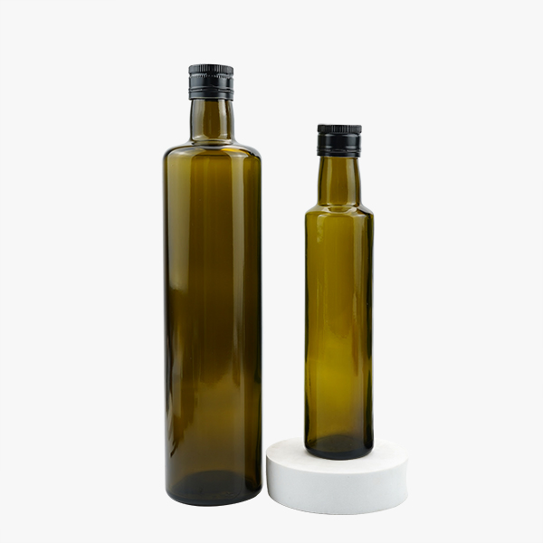 Round 250ml 500ml 750ml Green Glass Olive Oil Glass Bottle
