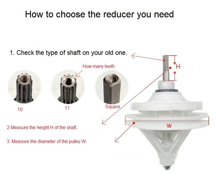 Washing Machine Repair Parts Square Shaft Washing Machine Gear Reducer