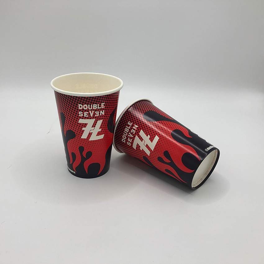Disposable Single Wall 12oz 500ml Water Juice Beverage Paper Cup Custom Logo Printing 32oz Cold Drink Tea Coffee Takeaway Paper Cup with Dome Lid