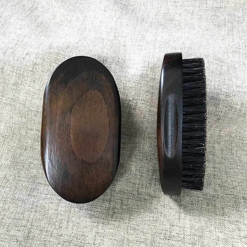 Wood Small Travel Beard Brush Natural Boar Bristles Hair Mustache Shaving Brush Facial Hair Brush