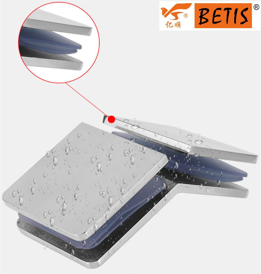 Customize Stainless-Steel Bathroom Shower Enclosure Hardware Heavy Duty 135 Degree Glass-to-Glass Clamp
