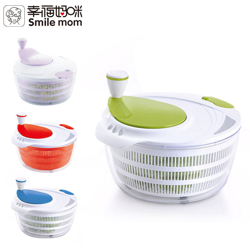 Multifunctional Plastic Manual Salad Spinner with Locking Clips