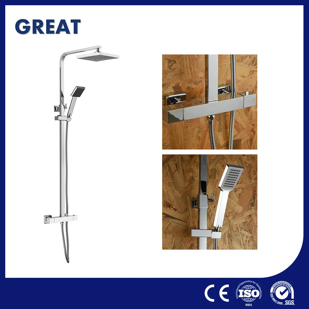 Great Brass Shower Faucet Free Sample Gold Shower Column China Gl78002sk Thermostatic Shower Kit Set Bronze Matte Black Thermostatic Shower Column Factory