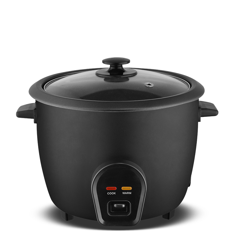 China Supplier Black Mechanical Electric Rice Cooker with Glass Lid Cook/Warm Indicator