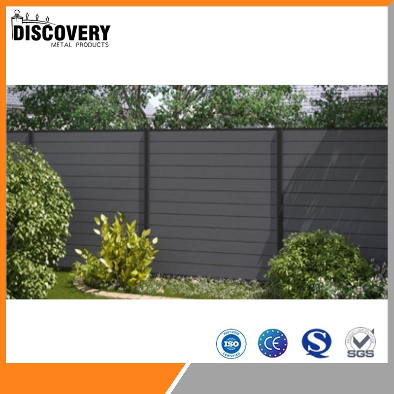 China Factory Custom Outdoor Design DIY Installation Co-Extrusion Wood Plastic Composite Aluminum Garden Panels Wall Privacy Fence 180X180 for House
