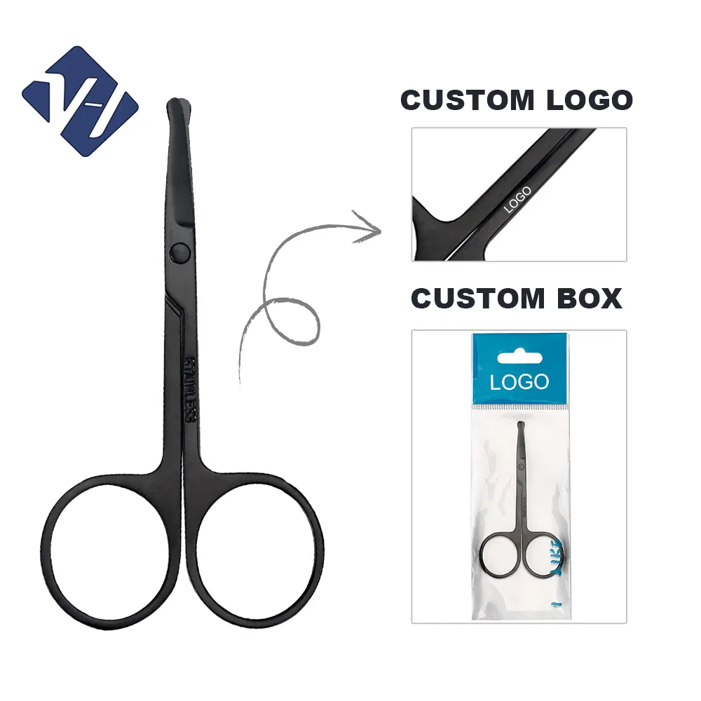 Nasal Hair Scissors Safety Stainless Steel Vibrissa Nose Hair Trimmer Eyebrow Scissors Nose Ear Hair Remover Scissor