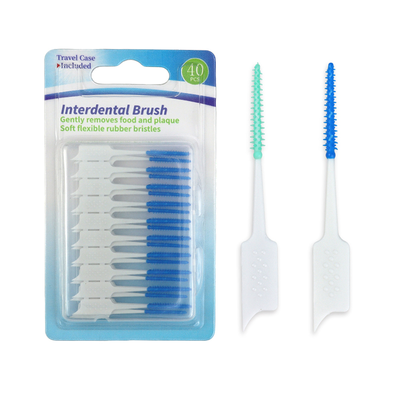 Soft Silicone Bristles Interdental Brush with Travel Case for Orthodontic Use Dental Picks