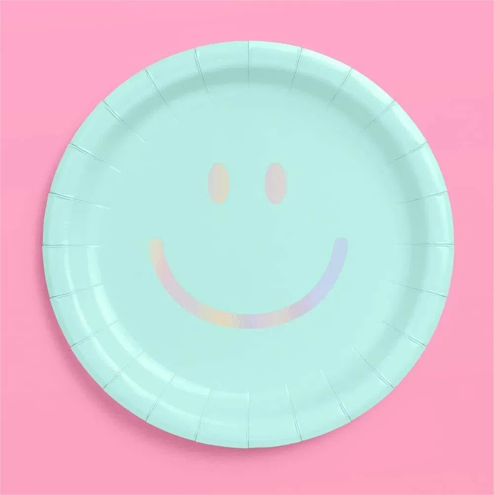 Disposable Tableware Set Party Supplies Custom Cute Smiling Face Birthday Paper Plates