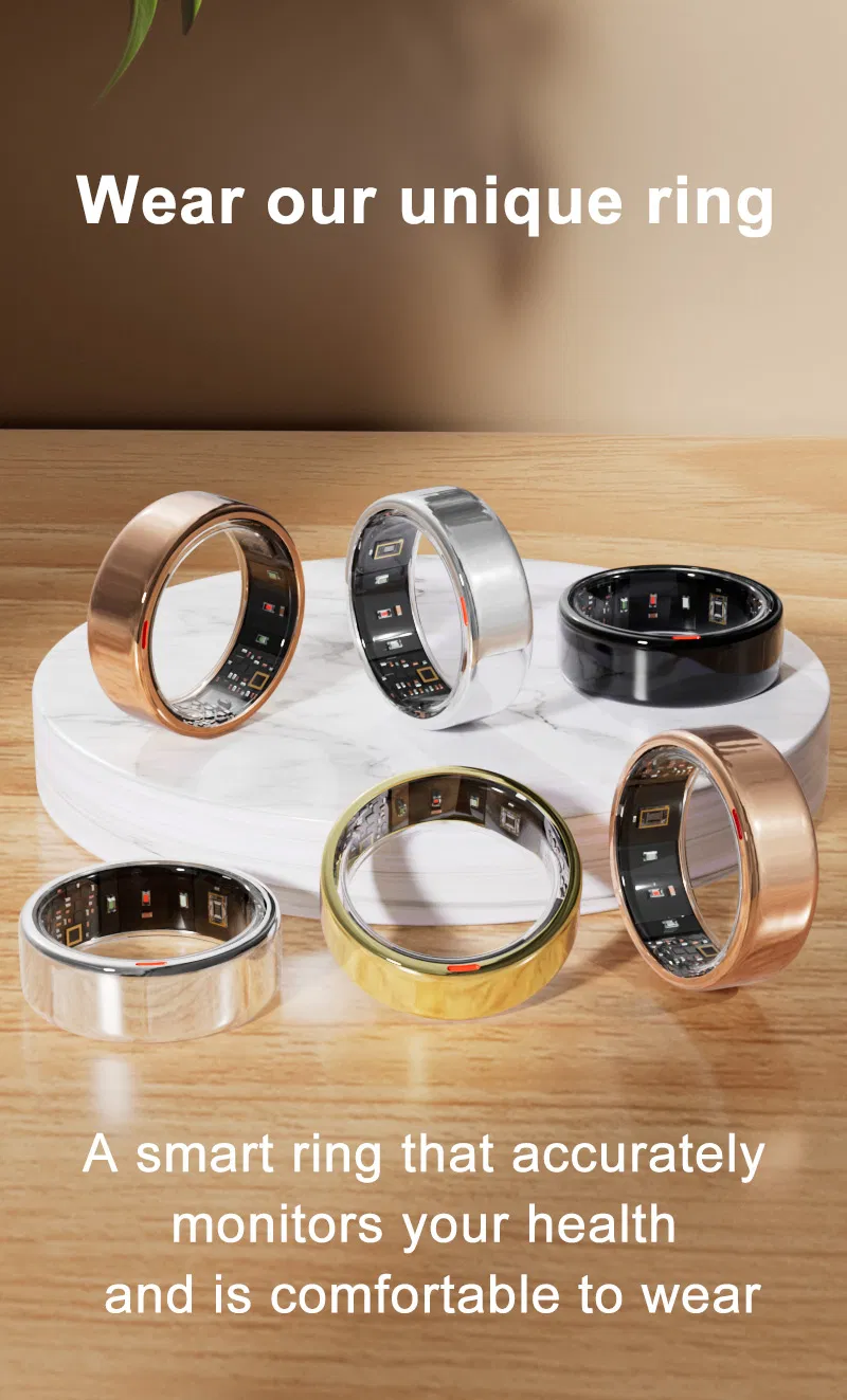 2025new 2301b Smart Health Rings Heart Rate Sleep Tracking Fitness Monitor Men Women Smartrings Bracelet for Phone (Silver)