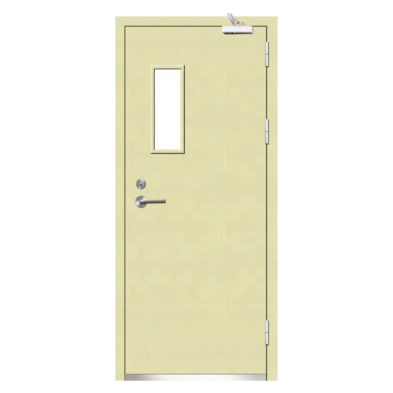 Fire Fighting Access Metal Double Leaf 1 Hour Fire Proof Steel Door with Glass Panel