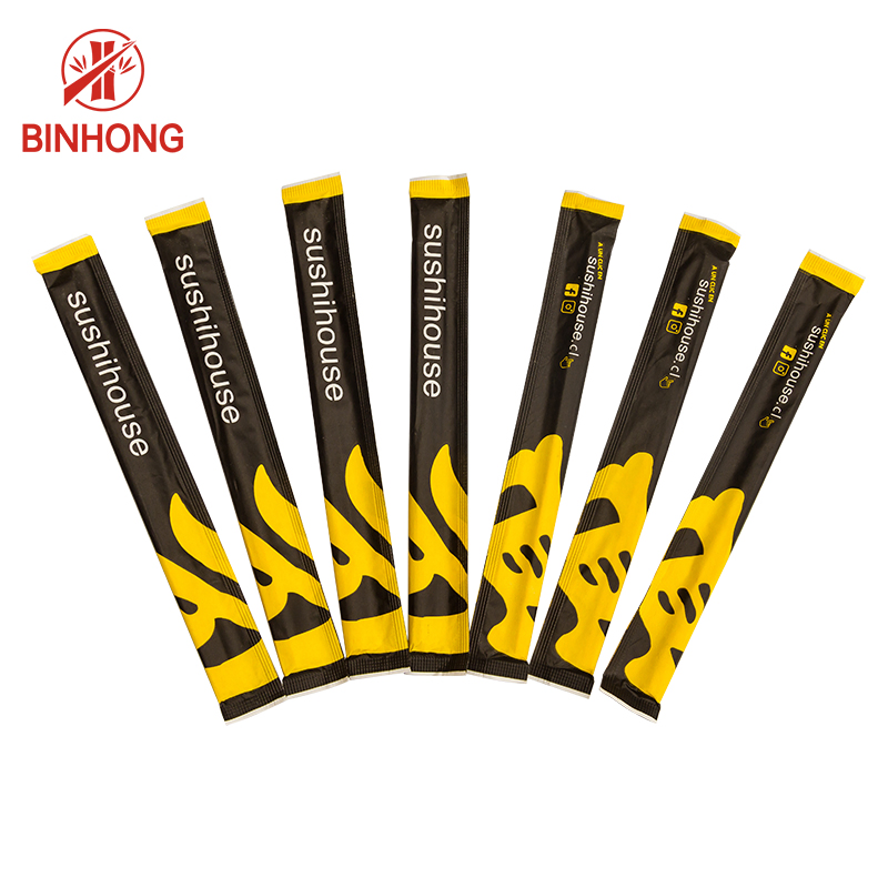 Paper Sleeves Wrapped Chopsticks Bamboo Chopsticks for Sushi Custom Printed Logo