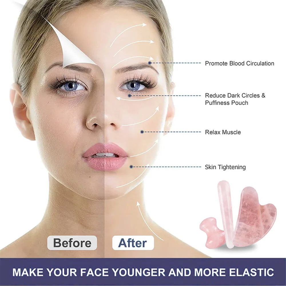 Rose Quartz Guasha Facial Body Guasha Board