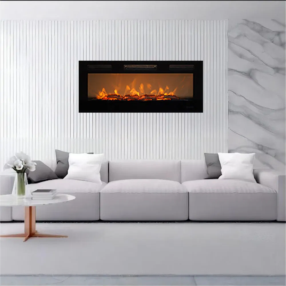 LED Flame Water Vapor 3D Artificial Decorative Heat Electric Fireplace for Hotel