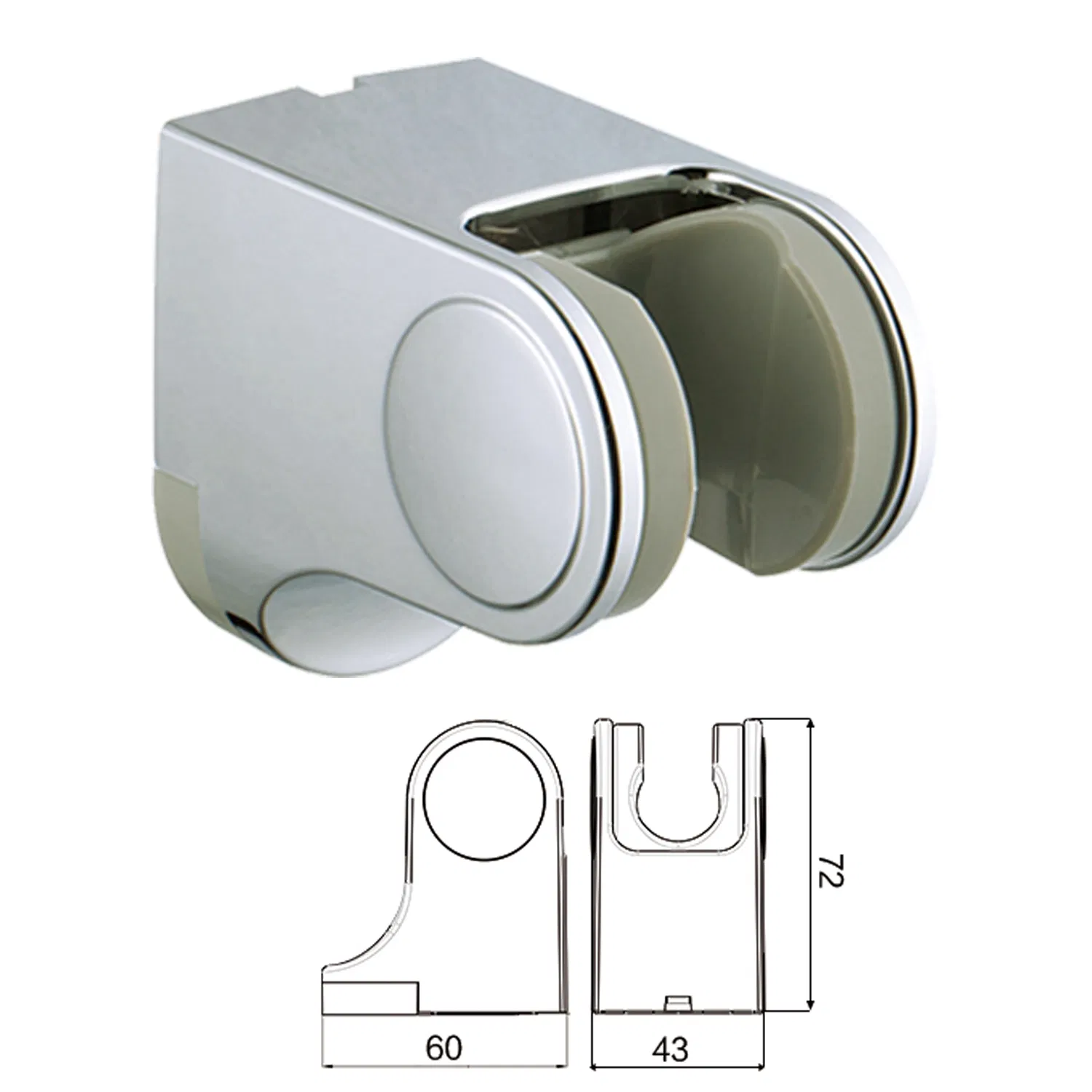 Square Adjustable Shower Wall Bracket, High Quality, Cass 4h