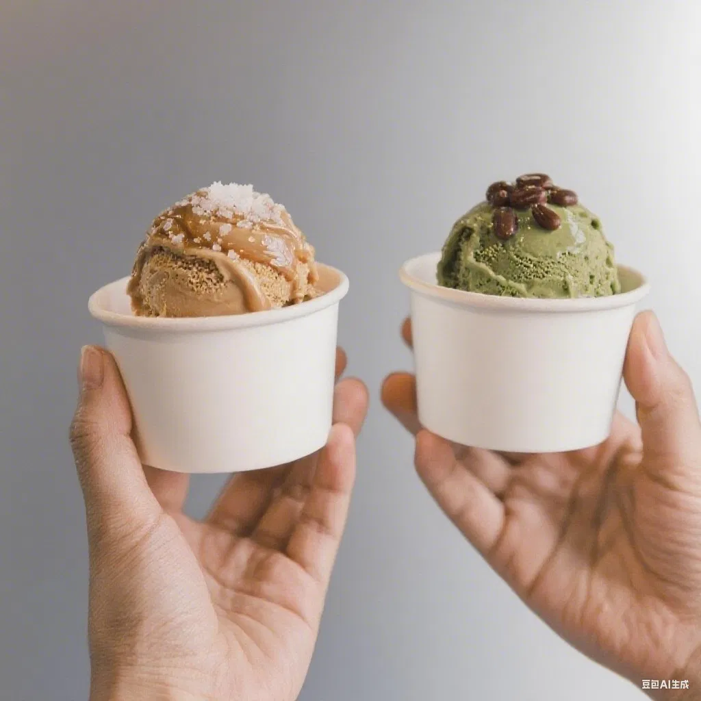 Экологичная бумажная чашка для мороженого