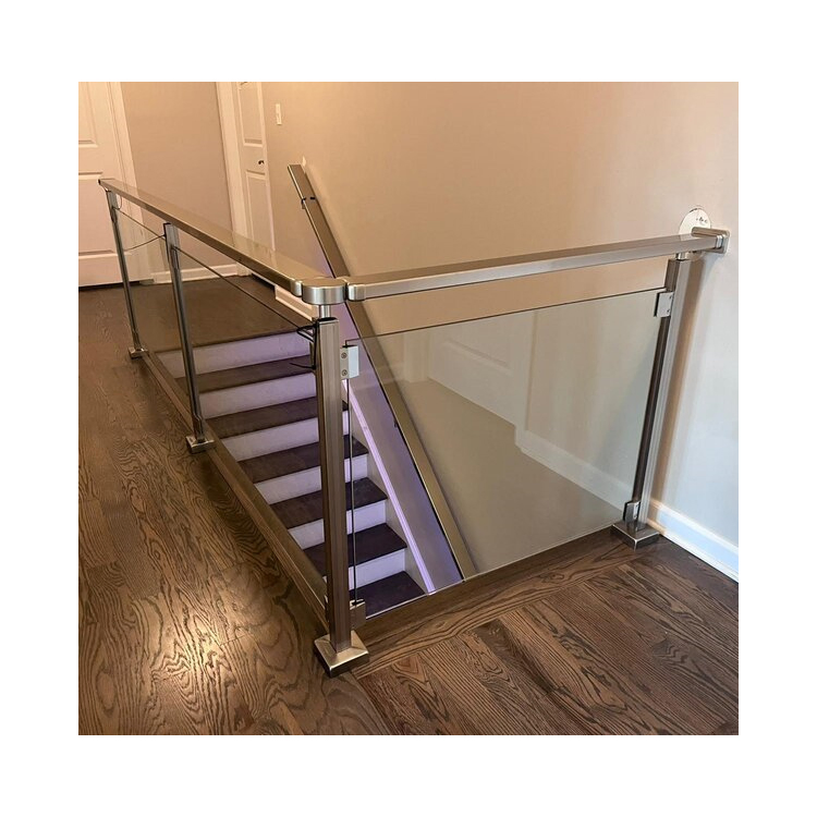 Stainless Steel Post Glass Railing Handrail Fittings Accessories International Style Stainless Steel Post Glass Railing