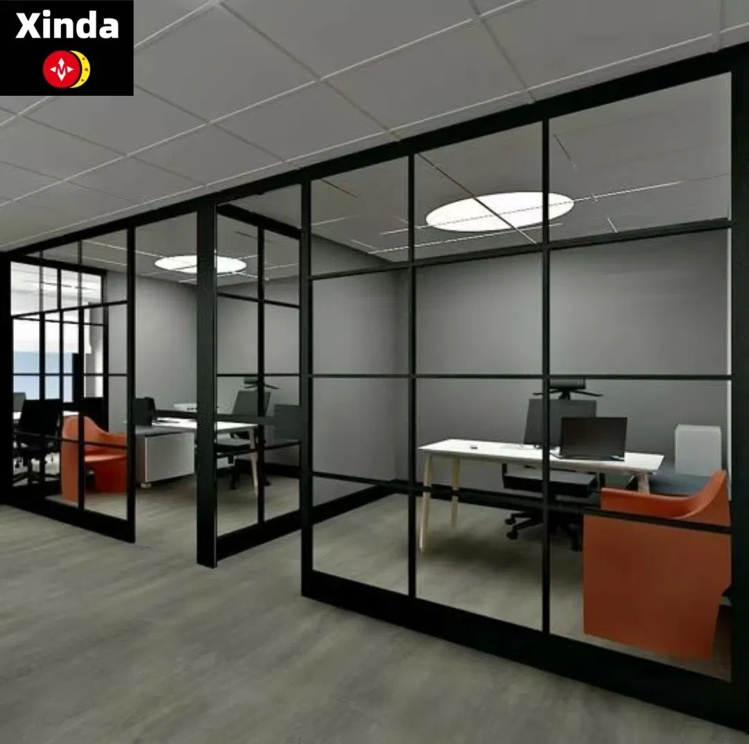 Fireproof Glass Partition - Safety Office Partition Wall with Lockable Doors