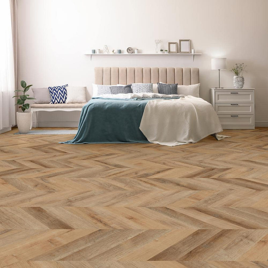 Водостойкий SPC ламинат Fishbone под дерево