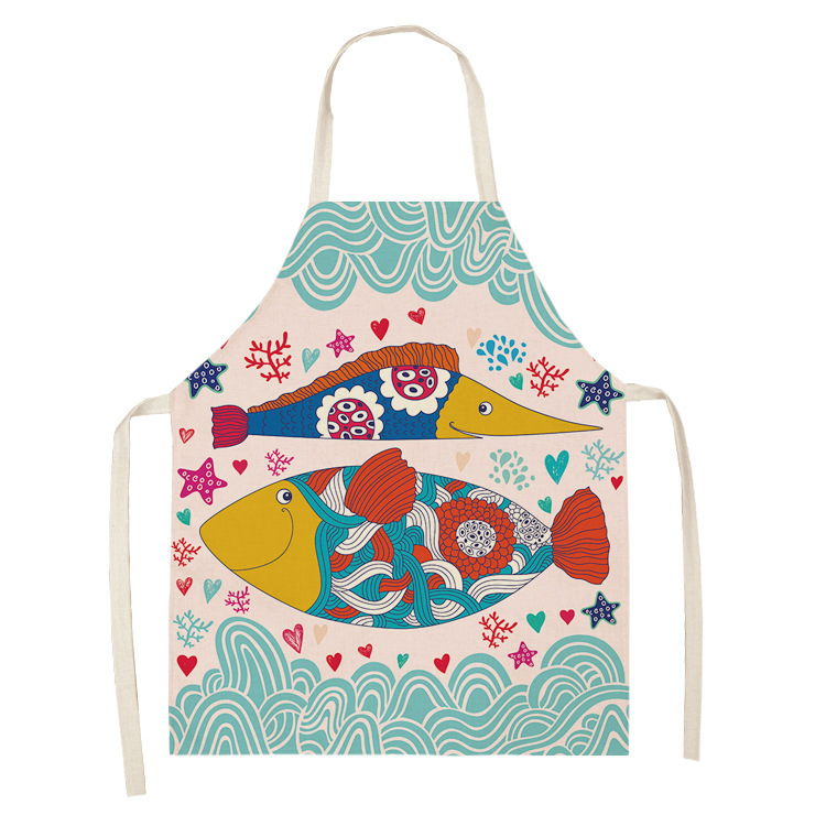 Personalized Printed Kitchen Cotton Drill Linen Artist Garden Custom Painting Apron Logo