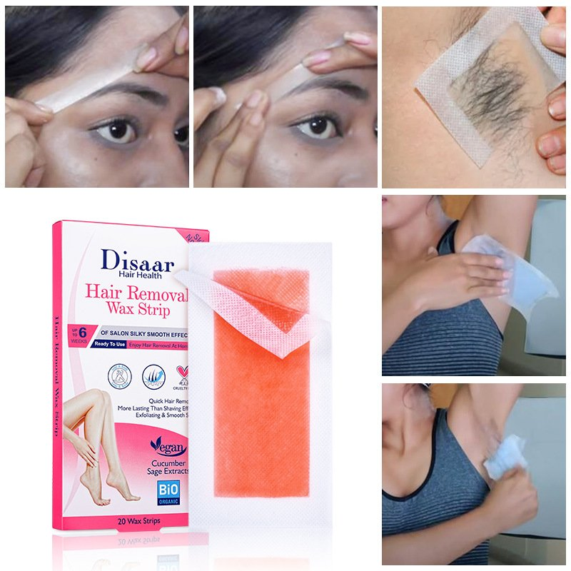 20PCS Hair Removal Body Wax Strips Soft Depilatory Waxing Strip