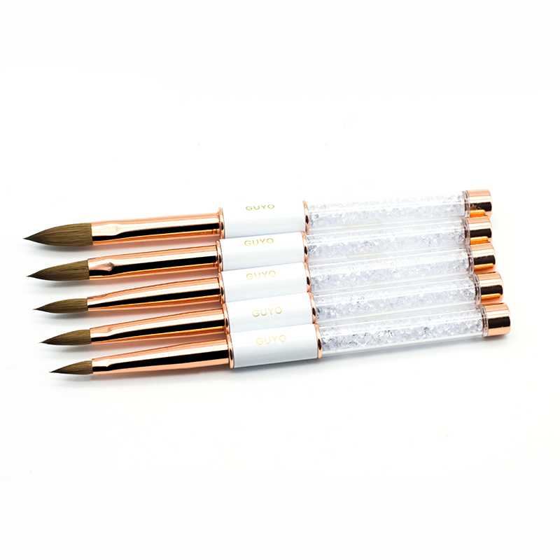Guyo Rhinestone Handle Acrylic Nail Brush 100% Pure Kolinsky Nail Brush