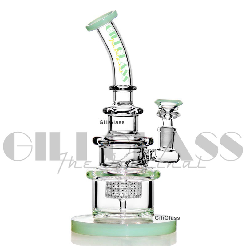 Gili-158 Giliglass 10 Inches Oil Burning Bubbler Puffco Peak Glass Smoking Water Pipe