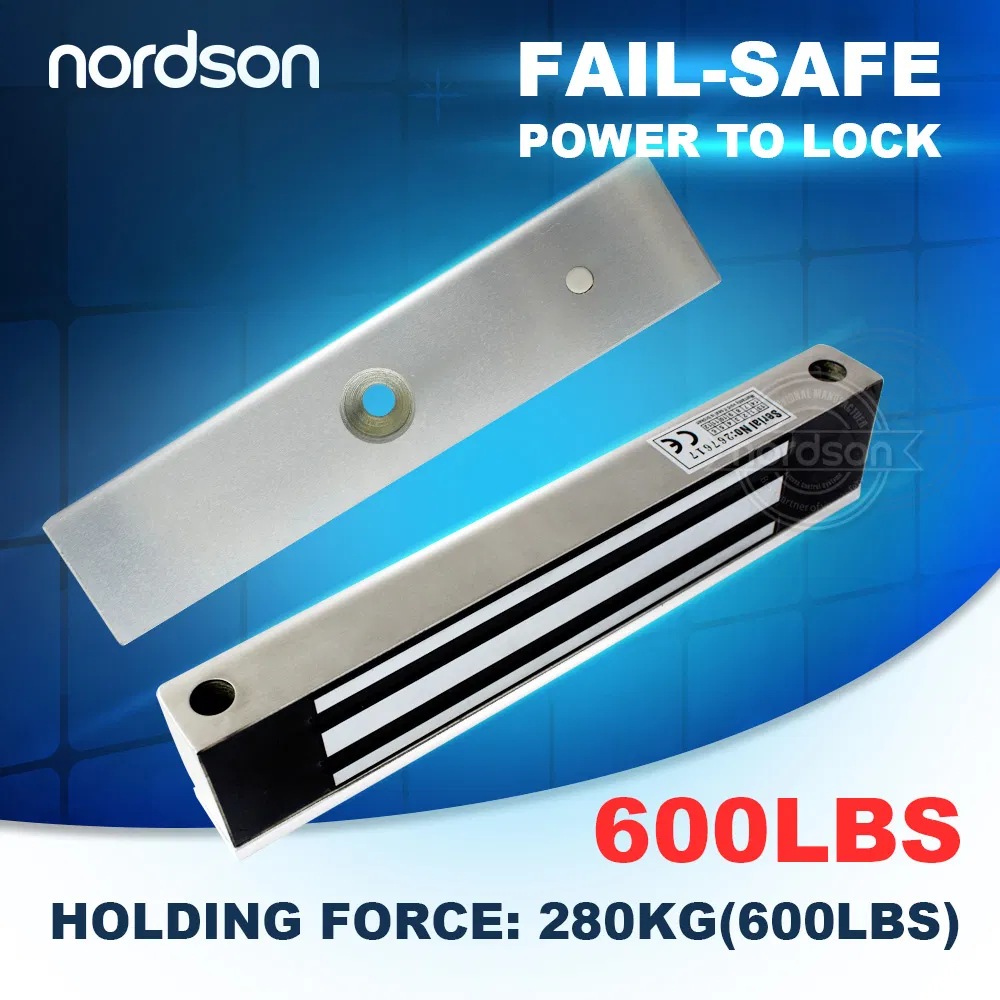 Stainless Steel Waterproof Outdoor 12/24VDC 280kg 600lbs Electric Magnetic Door Lock for Access Control System