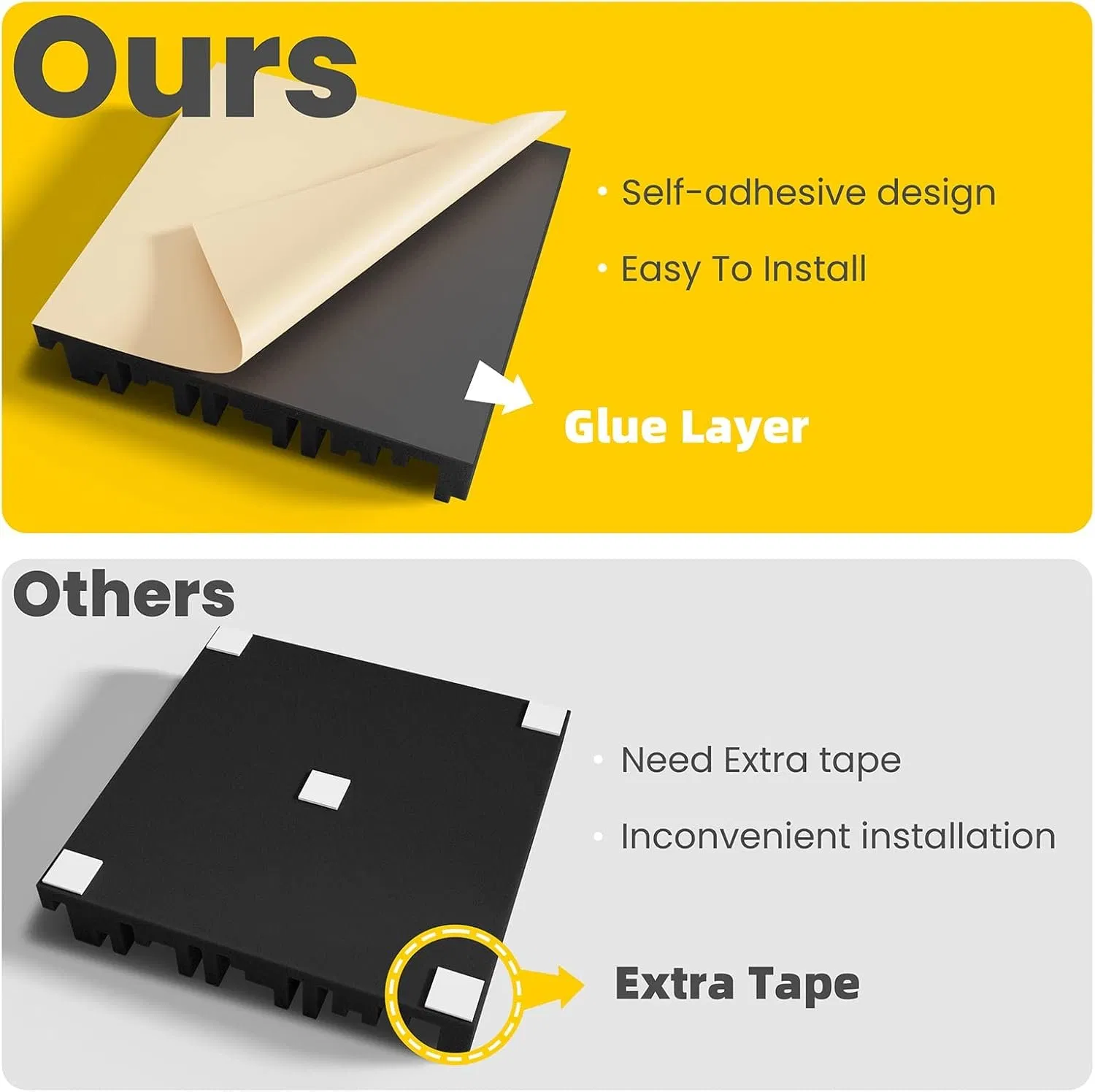 Sound Proof Foam Panels with Upgraded Multi Groove Design for Walls Decoration Quick Recovery Acoustic Panels