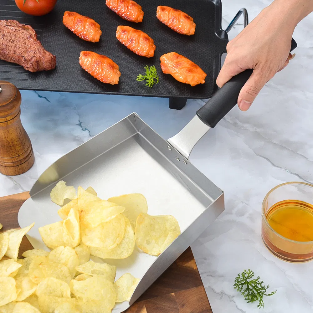 Popular Stainless Steel Steak Fries Snack Transfer Spatula Barbecue Teppanyaki Tool