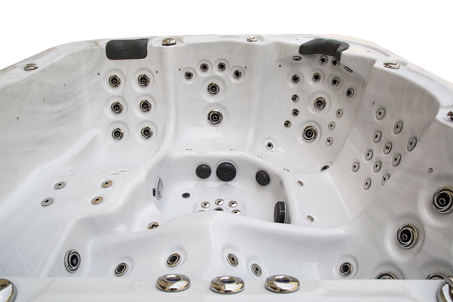 Уличный спа-бассейн на 5 человек с 2 лежаками