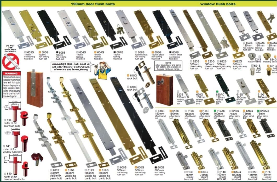 Classical Style Golden Cremone Bolts