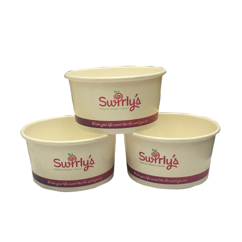 Food Grade Custom Printed 3oz 100ml Paper Ice Cream Cup with Lid