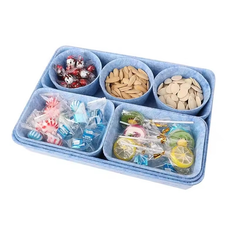 Pack -8 Office Desk Organizer Set Felt Drawer Trays Divider Bin